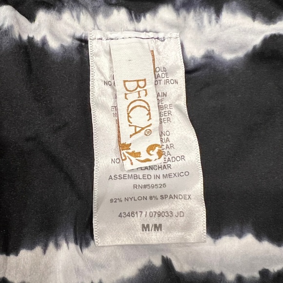 Becca Black White Tie Dye Iconic High Waist Bikini Bottoms NWOT (M) - Picture 7 of 10